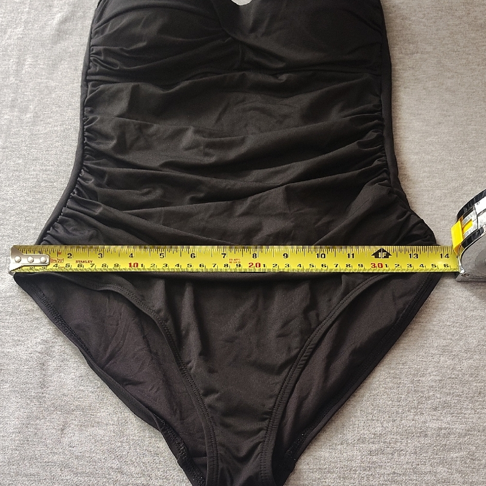 Black Strapless WOMENS ANNE COLE BEAUTIFUL SWIMSUIT SWIMWEAR ONE-PIECE SUIT - Picture 9 of 16